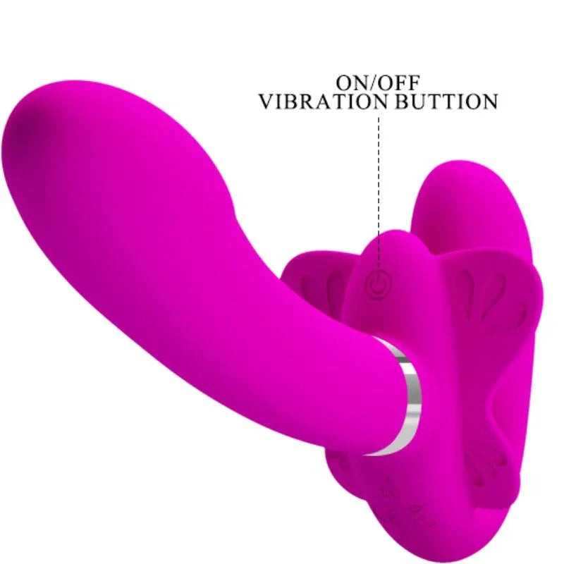 PRETTY LOVE - VALERIE VIBRADOR DOBLE STRAP-ON 12 VIBRACIONES MORADO - Nuvica