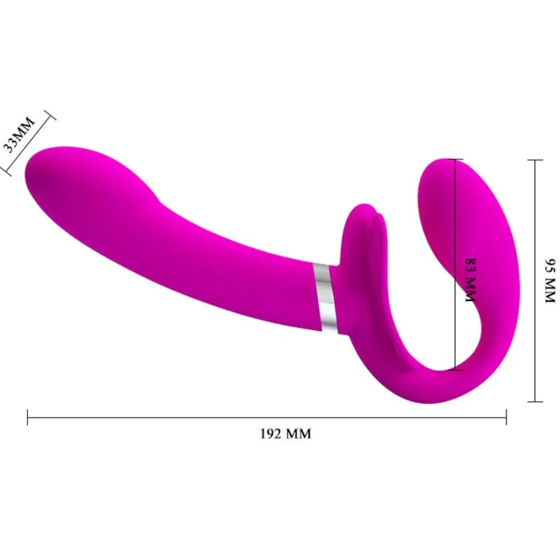 PRETTY LOVE - VALERIE VIBRADOR DOBLE STRAP-ON 12 VIBRACIONES MORADO - Nuvica
