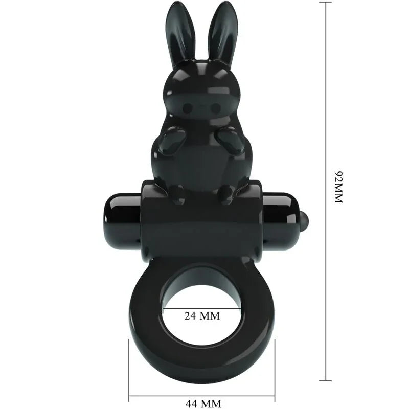 PRETTY LOVE - EXCITING RING ANILLO VIBRADOR RABBIT 10 VIBRACIONES NEGRO - Nuvica