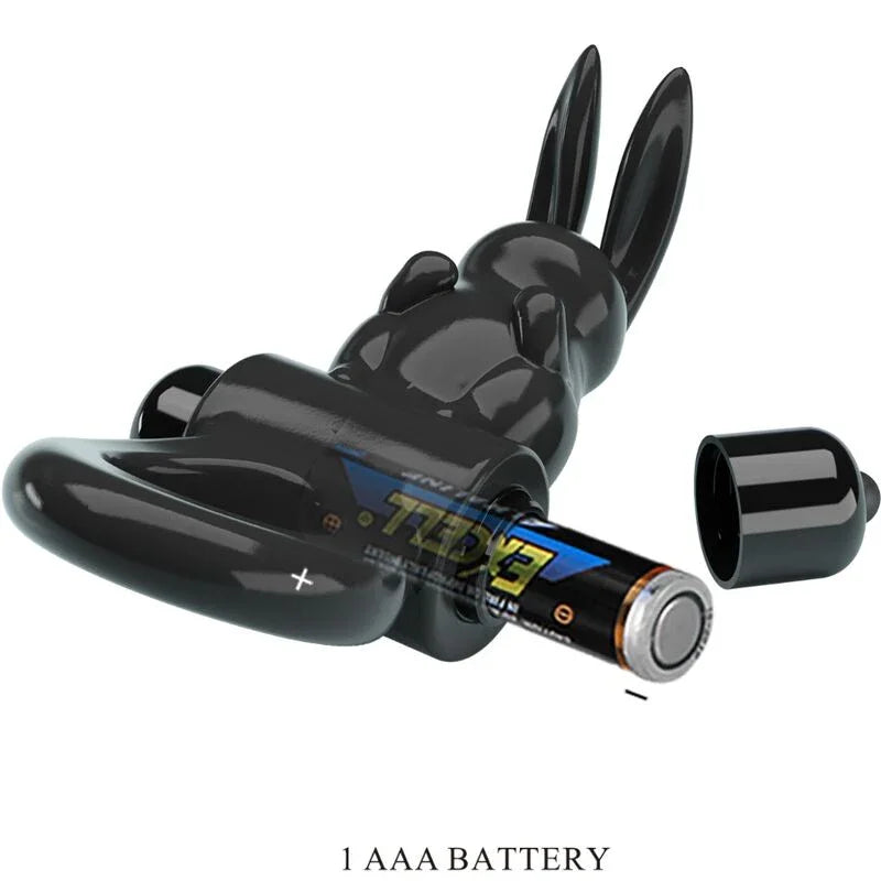 PRETTY LOVE - EXCITING RING ANILLO VIBRADOR RABBIT 10 VIBRACIONES NEGRO - Nuvica