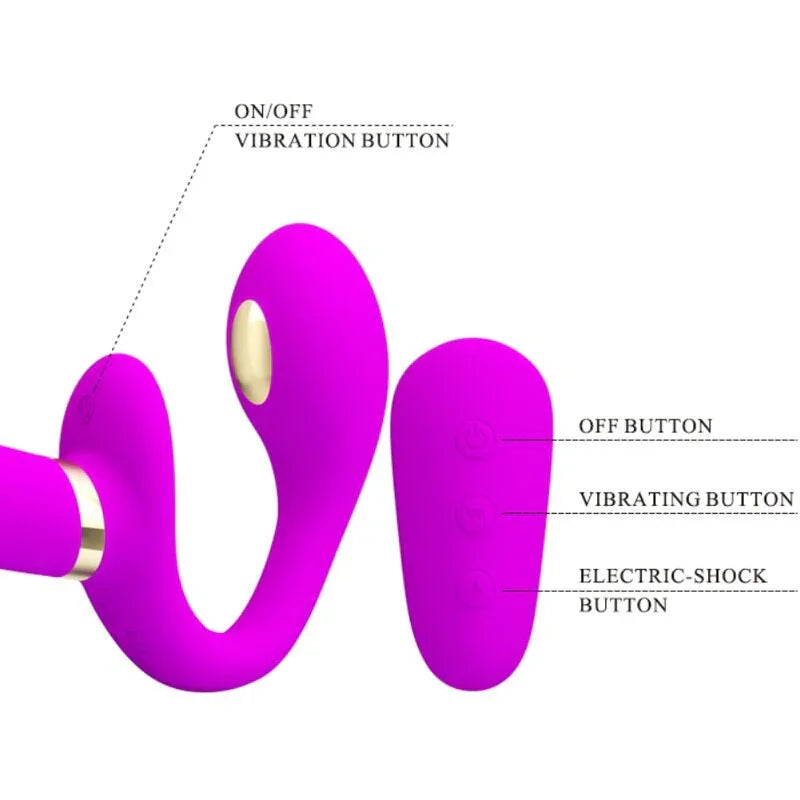 PRETTY LOVE - THUNDERBIRD VIBRADOR DOBLE STRAP-ON CONTROL REMOTO MORADO - Nuvica