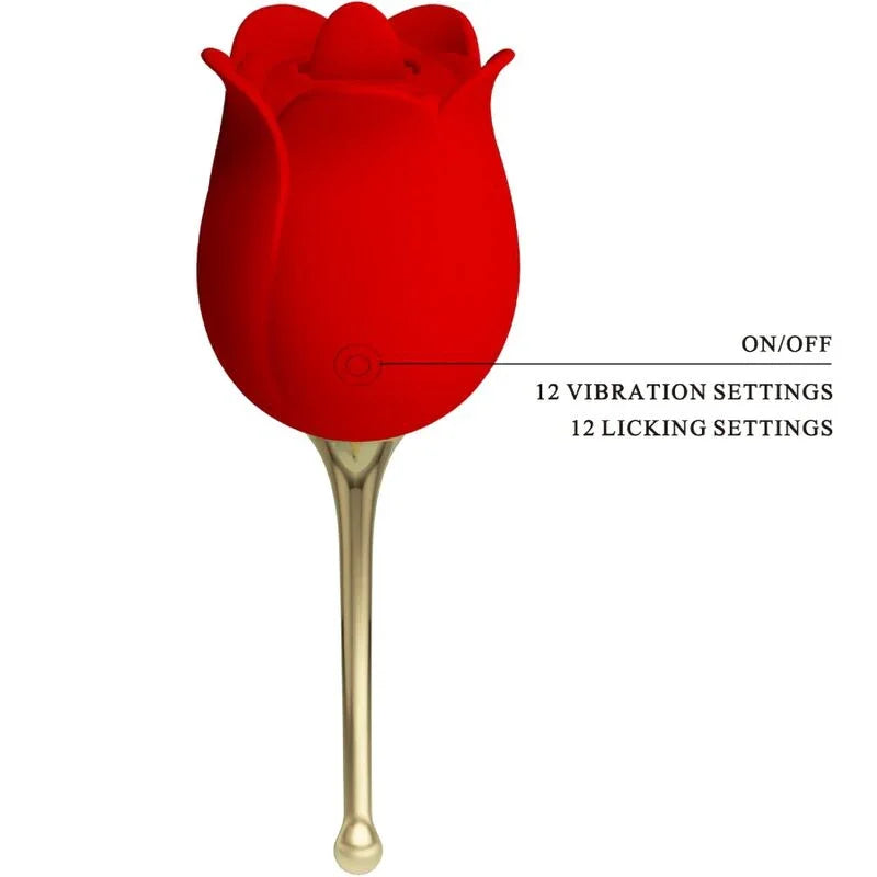PRETTY LOVE - ROSE LOVER ROSA ESTIMULADORA DE CLÍTORIS 12 VIBRACIONES ROJO - Nuvica