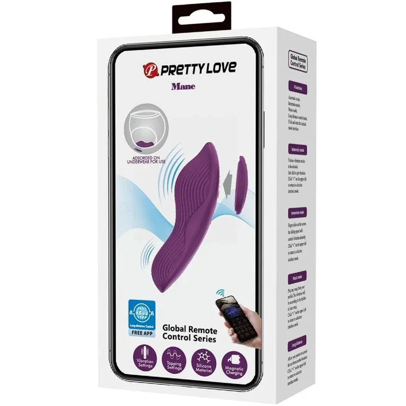 PRETTY LOVE - MANE MASAJEADOR LAY ON CLÍTORIS 10 VIBRACIONES CONTROL REMOTO MORADO - Nuvica