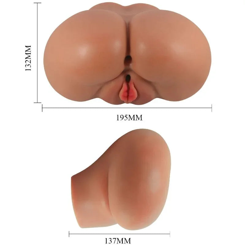 CRAZY BULL - LUNA TRASERO VIBRADOR CON VAGINA Y ANO REALÍSTICO NATURAL CONTROL REMOTO - Nuvica