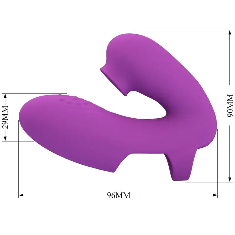 PRETTY LOVE - ATHENA VIBRADOR DE DEDO CON ESTIMULADOR CLÍTORIS MORADO - Nuvica