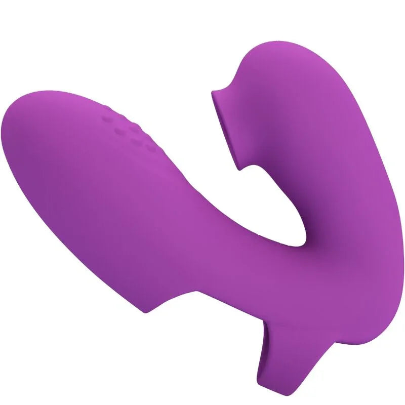 PRETTY LOVE - ATHENA VIBRADOR DE DEDO CON ESTIMULADOR CLÍTORIS MORADO - Nuvica