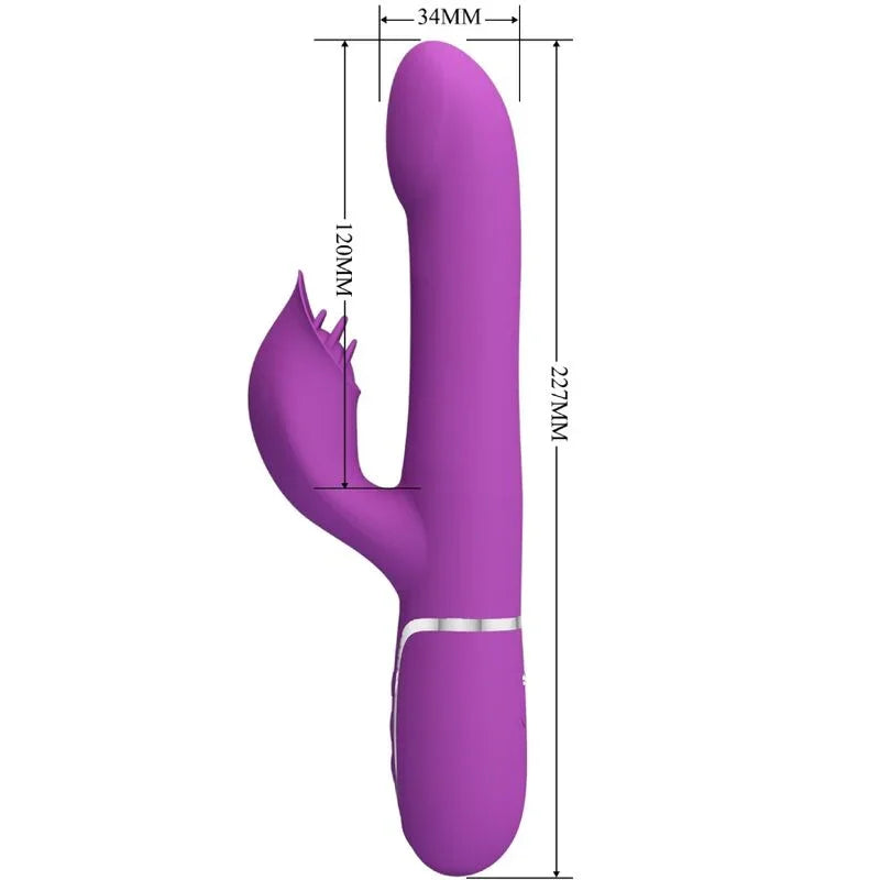 PRETTY LOVE - VIBRADOR & ESTIMULADOR MULTIFUNCIÓN 4 EN 1 MORADO - Nuvica