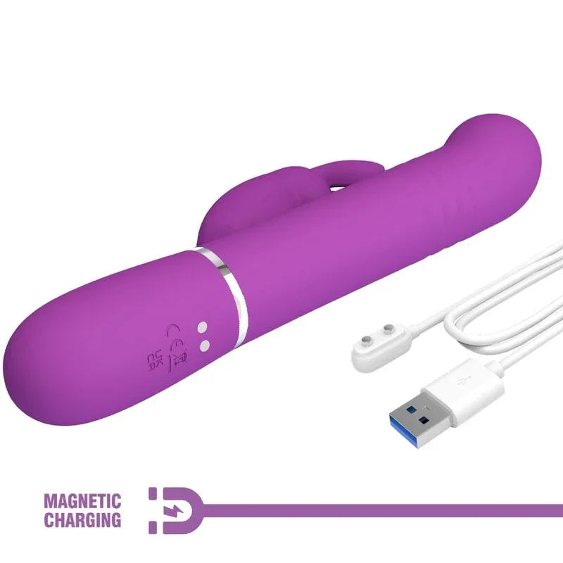 PRETTY LOVE - COALE VIBRADOR RABBIT MULTIFUNCIÓN 4 EN 1 MORADO - Nuvica