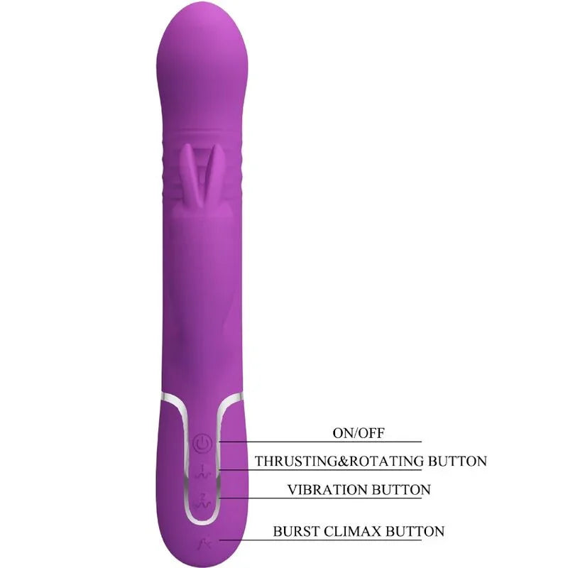 PRETTY LOVE - COALE VIBRADOR RABBIT MULTIFUNCIÓN 4 EN 1 MORADO - Nuvica