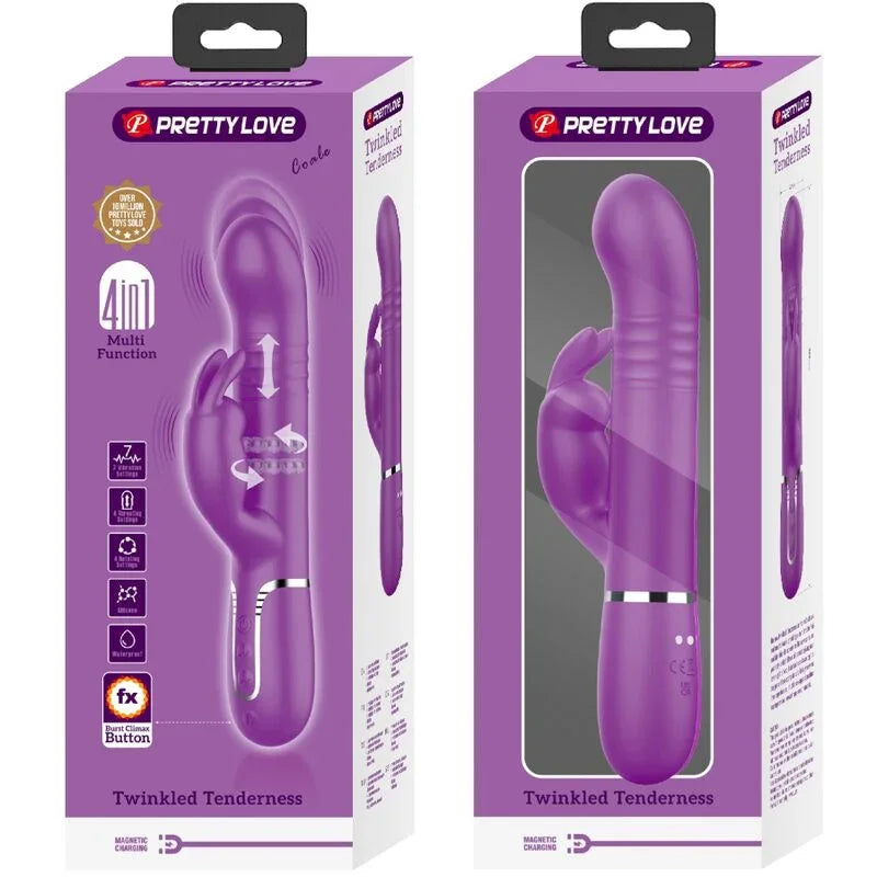 PRETTY LOVE - COALE VIBRADOR RABBIT MULTIFUNCIÓN 4 EN 1 MORADO - Nuvica