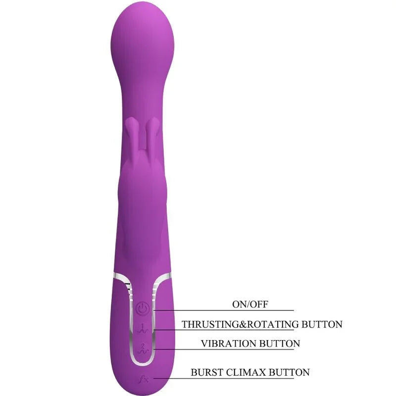 PRETTY LOVE - DEJON VIBRADOR RABBIT MULTIFUNCIÓN 3 EN 1 MORADO - Nuvica