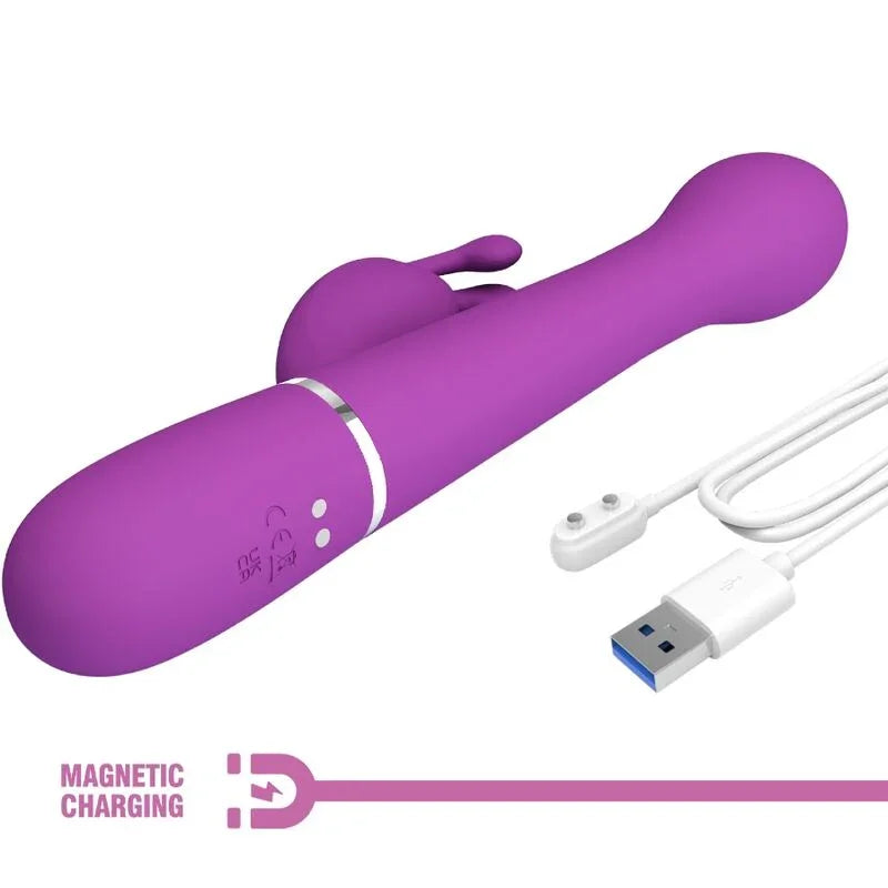 PRETTY LOVE - DEJON VIBRADOR RABBIT MULTIFUNCIÓN 3 EN 1 MORADO - Nuvica