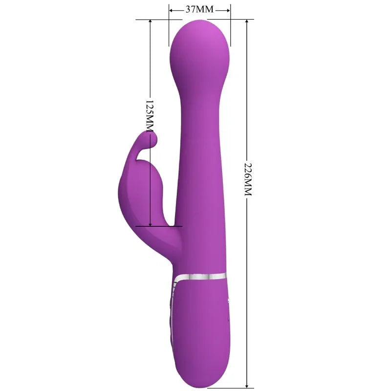 PRETTY LOVE - DEJON VIBRADOR RABBIT MULTIFUNCIÓN 3 EN 1 MORADO - Nuvica
