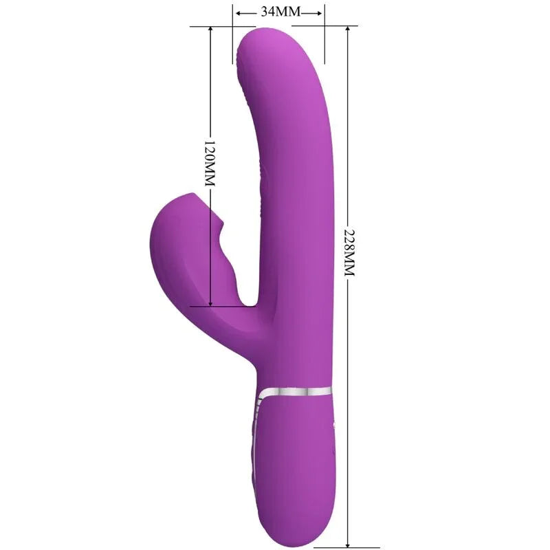 PRETTY LOVE - PERLITA VIBRADOR RABBIT MULTIFUNCIÓN 3 EN 1 MORADO - Nuvica