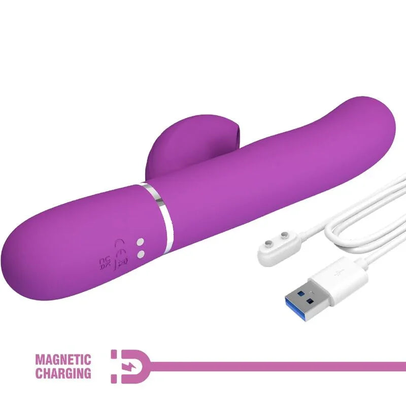 PRETTY LOVE - PERLITA VIBRADOR RABBIT MULTIFUNCIÓN 3 EN 1 MORADO - Nuvica