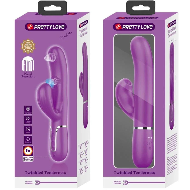 PRETTY LOVE - PERLITA VIBRADOR RABBIT MULTIFUNCIÓN 3 EN 1 MORADO - Nuvica