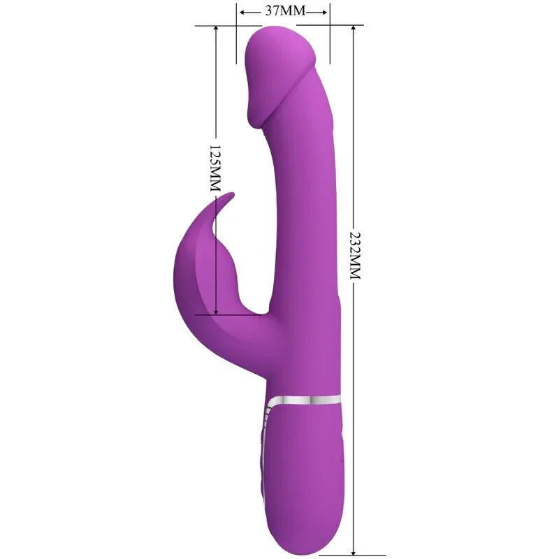 PRETTY LOVE - KAMPAS VIBRADOR RABBIT MULTIFUNCIÓN 3 EN 1 MORADO - Nuvica