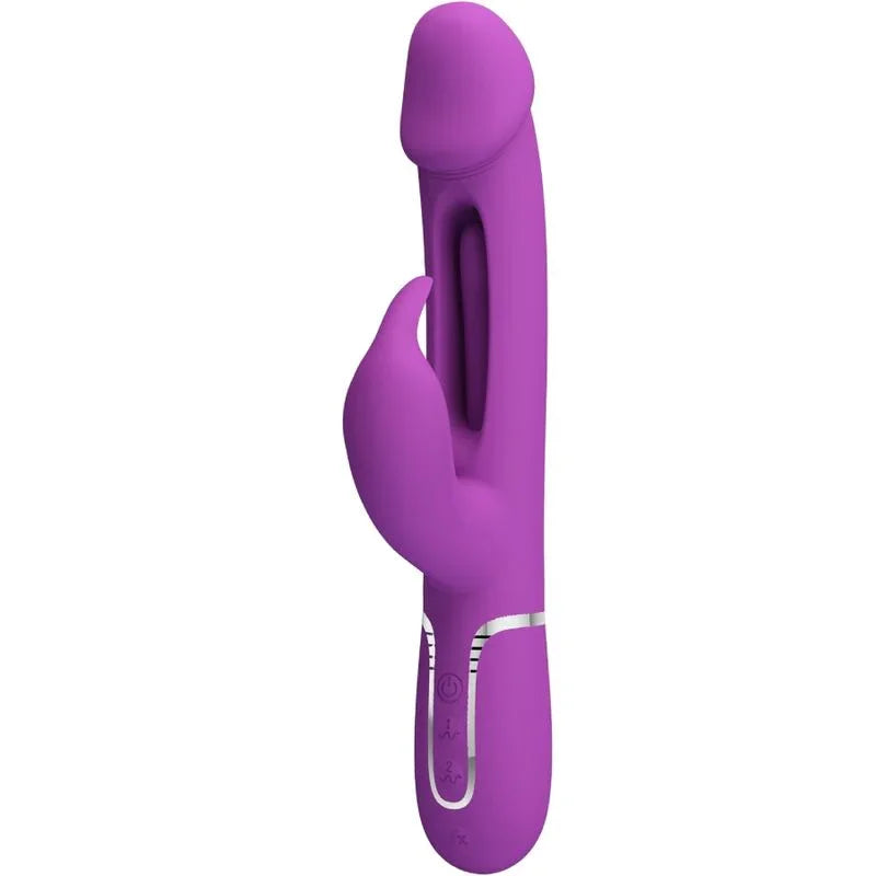 PRETTY LOVE - KAMPAS VIBRADOR RABBIT MULTIFUNCIÓN 3 EN 1 MORADO - Nuvica