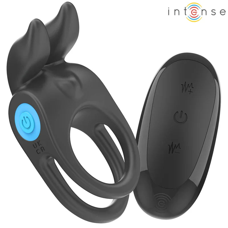 INTENSE - SAM ANILLO DOBLE VIBRADOR PENE 10 VIBRACIONES NEGRO - Nuvica
