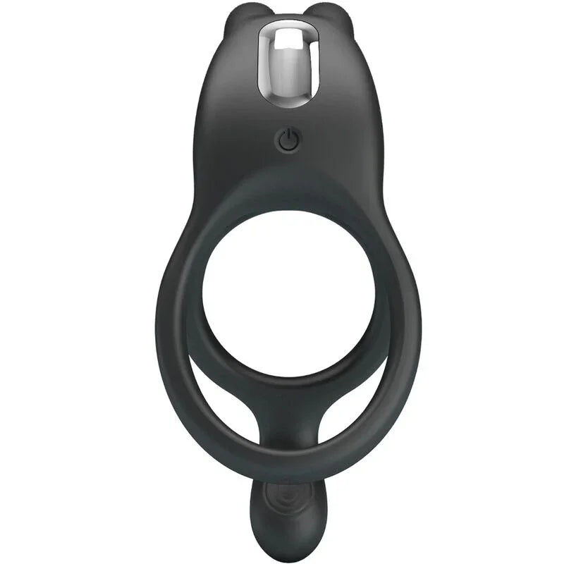 PRETTY LOVE - SETH DOBLE ANILLO VIBRADOR RABBIT 7 VIBRACIONES NEGRO - Nuvica