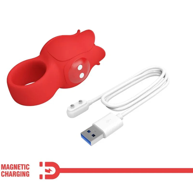 PRETTY LOVE - JAE VIBRADOR DE DEDO FORMA DE ROSA 10 VIBRACIONES ROJO - Nuvica
