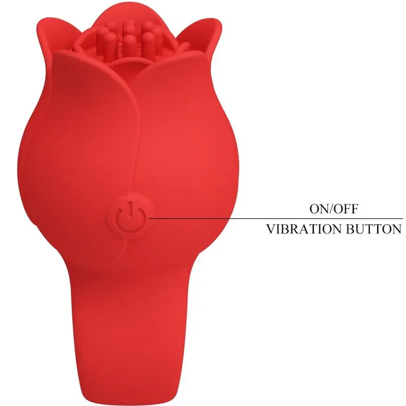 PRETTY LOVE - JAE VIBRADOR DE DEDO FORMA DE ROSA 10 VIBRACIONES ROJO - Nuvica