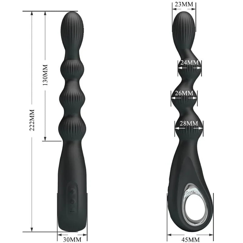 PRETTY LOVE - FEDERER VIBRADOR ANAL 12 VIBRACIONES NEGRO - Nuvica