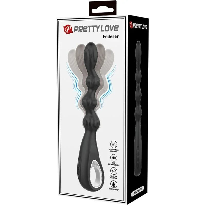 PRETTY LOVE - FEDERER VIBRADOR ANAL 12 VIBRACIONES NEGRO - Nuvica
