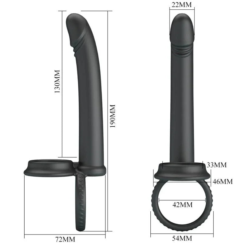 PRETTY LOVE - MOSES ANILLO DOBLE PENE PARA DONLE PENETACIÓN NEGRO - Nuvica