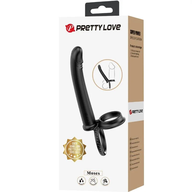 PRETTY LOVE - MOSES ANILLO DOBLE PENE PARA DONLE PENETACIÓN NEGRO - Nuvica