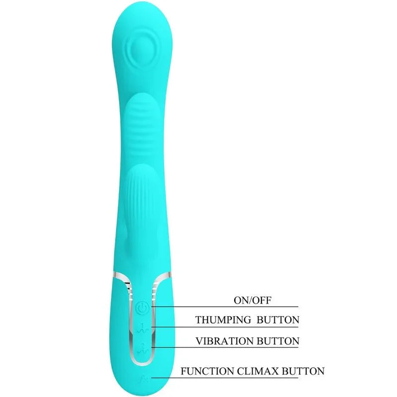 PRETTY LOVE - SHANIA TRIPLE VIBRADOR RABBIT MULTIFUNCIÓN 3 EN 1 - Nuvica