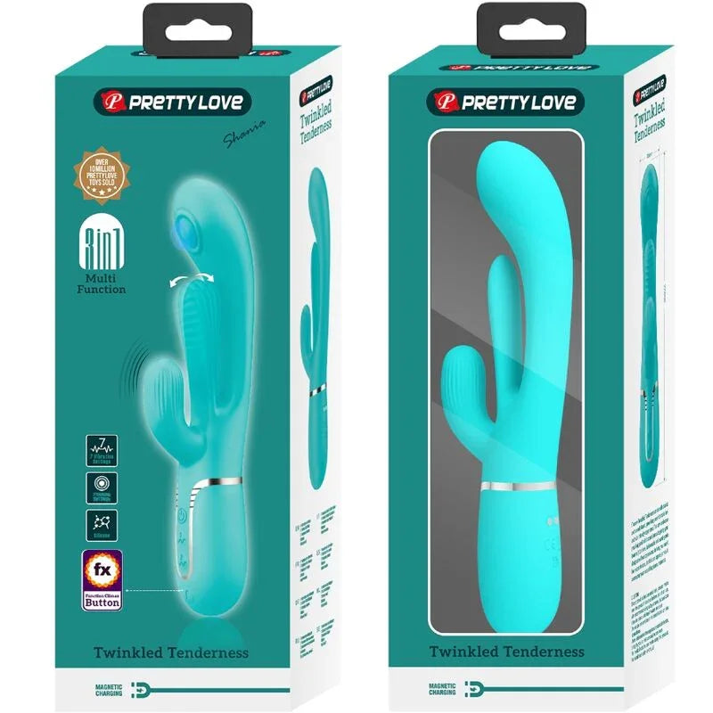 PRETTY LOVE - SHANIA TRIPLE VIBRADOR RABBIT MULTIFUNCIÓN 3 EN 1 - Nuvica