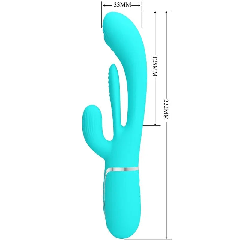 PRETTY LOVE - SHANIA TRIPLE VIBRADOR RABBIT MULTIFUNCIÓN 3 EN 1 - Nuvica
