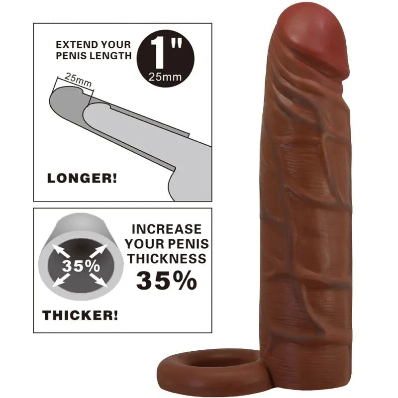 PRETTY LOVE - KAILE FUNDA PARA PENE CON EXTENSIÓN DE 2.5 CM MULATO - Nuvica