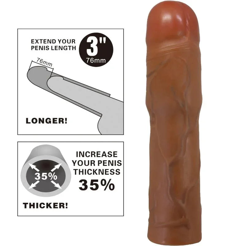PRETTY LOVE - KYLIAN FUNDA PARA PENE CON EXTENSIÓN DE 7.6 CM MULATO - Nuvica