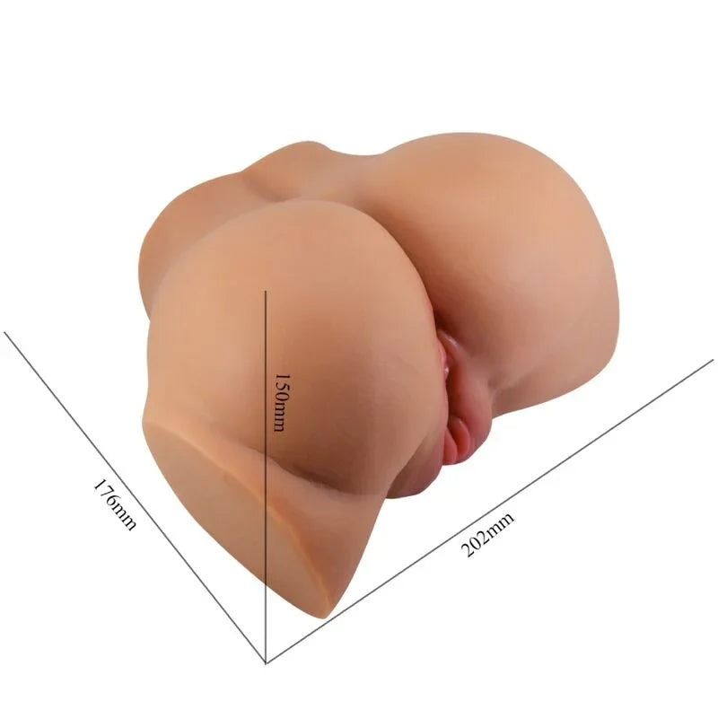 CRAZY BULL - EMILIA TRASERO VIBRADOR CON VAGINA Y ANO REALÍSTICO NATURAL CONTROL REMOTO - Nuvica