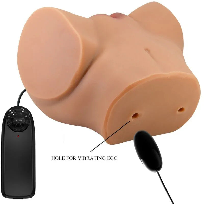 CRAZY BULL - EMILIA TRASERO VIBRADOR CON VAGINA Y ANO REALÍSTICO NATURAL CONTROL REMOTO - Nuvica