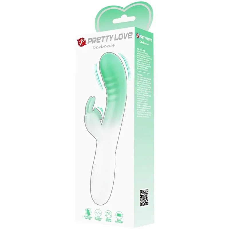 PRETTY LOVE - CERBERUS VIBRADOR RABBIT 3O VIBRACIONES VERDE - Nuvica