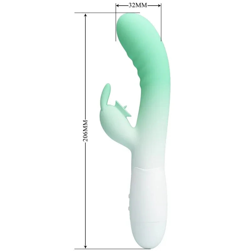 PRETTY LOVE - CERBERUS VIBRADOR RABBIT 3O VIBRACIONES VERDE - Nuvica