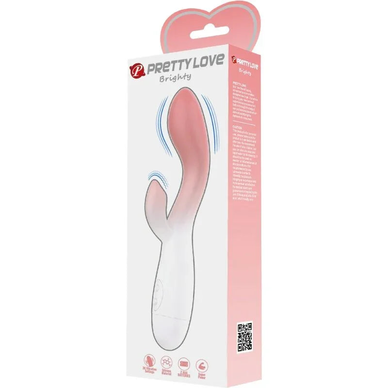 PRETTY LOVE - BRIGHTY VIBRADOR PUNTO G + ESTIMULADOR CLÍTORIS 30 VIBRACIONES ROSA - Nuvica