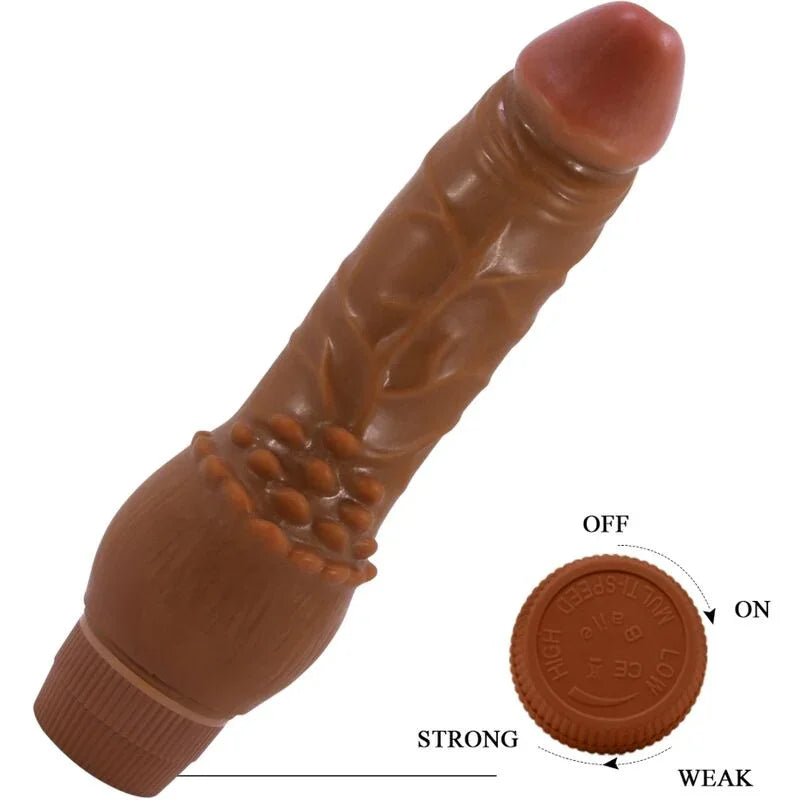 BAILE - BARBARA VIBRADOR REALÍSTICO 19.5 CM MULATO - Nuvica