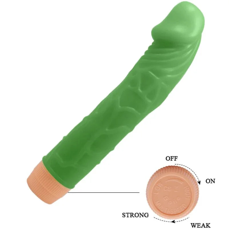 BAILE - BILL VIBRADOR REALÍSTICO 22.5 CM VERDE - Nuvica