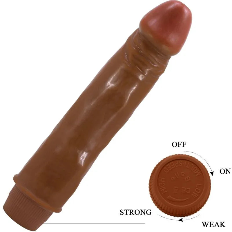 BAILE - DWARF VIBRADOR REALÍSTICO 21 CM MULATO - Nuvica