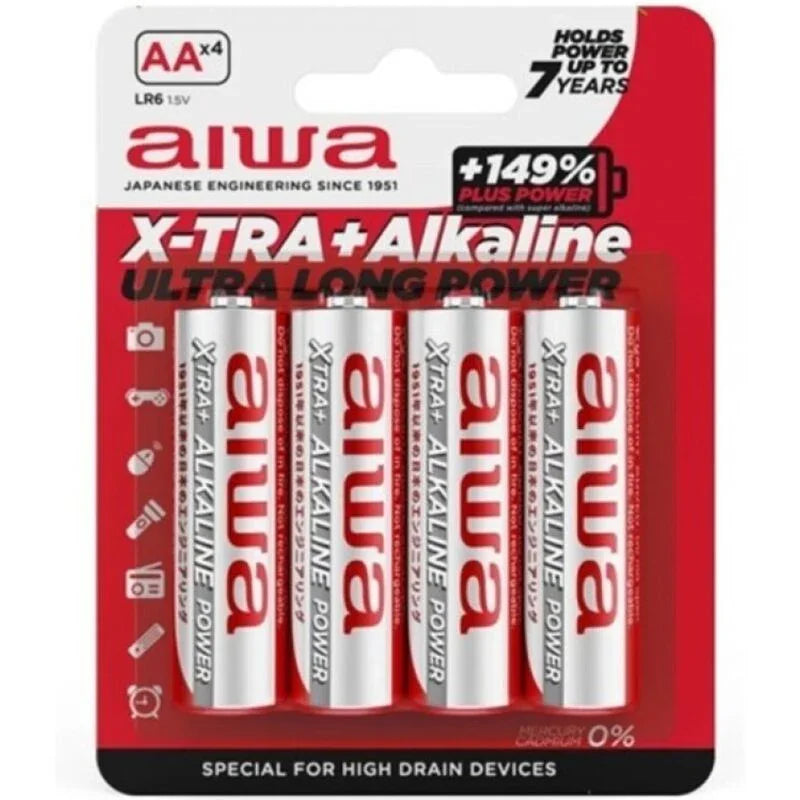 AIWA - X-TRA ALKALINE PILA ALCALINA AA LR6 BLISTER*4 - Nuvica