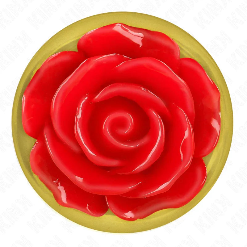 KINK - PLUG ANAL DORADO ROSA ROJA TALLA L - Nuvica