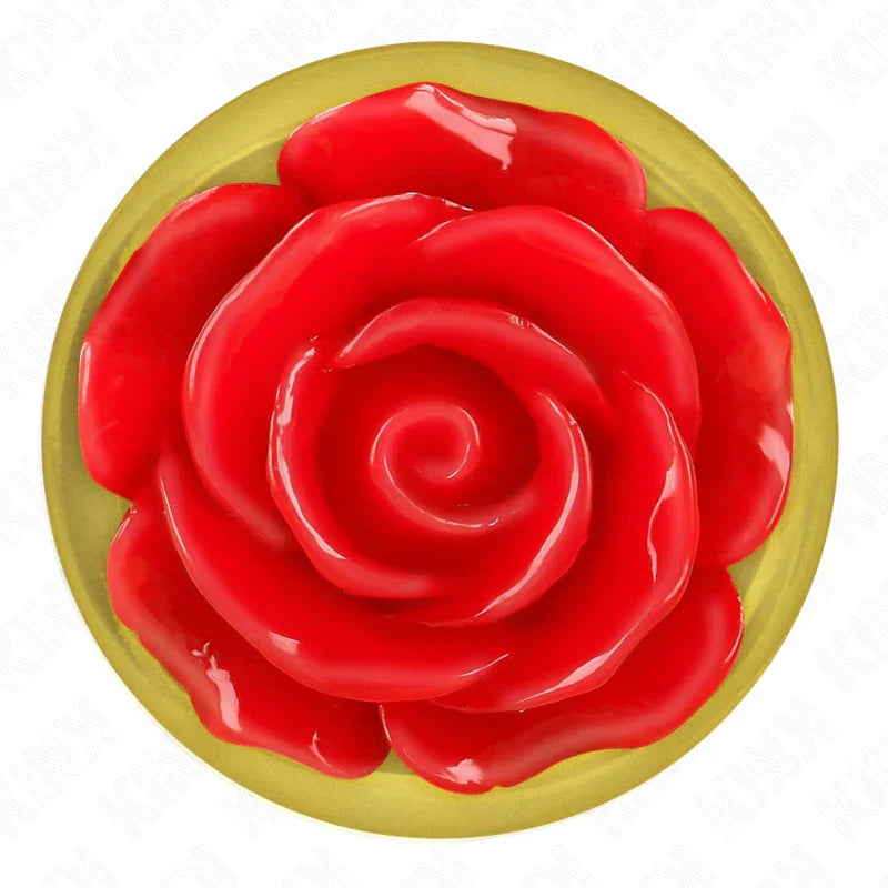 KINK - PLUG ANAL DORADO ROSA ROJA TALLA S - Nuvica