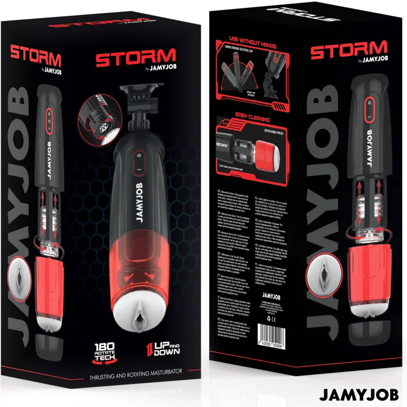 JAMYJOB - STORM MASTURBADOR VAGINA AUTOMÁTICO 10 MODOS ROTACIÓN Y EMPUJE - Nuvica