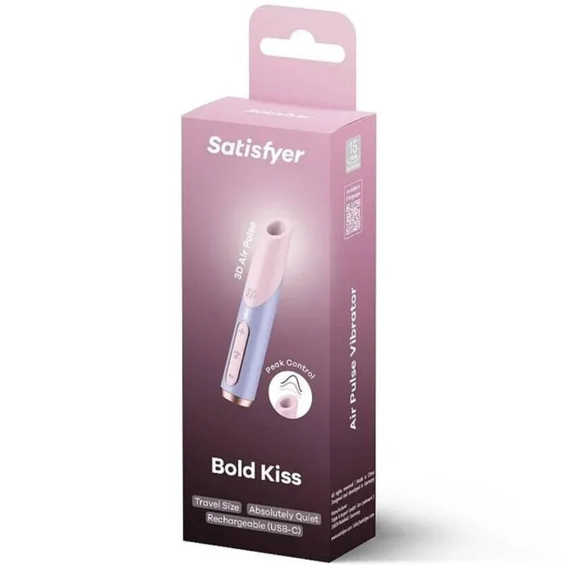 SATISFYER - BOLD KISS ESTIMULADOR CLÍTORIS POR ONDAS ROSA / VIOLETA - Nuvica