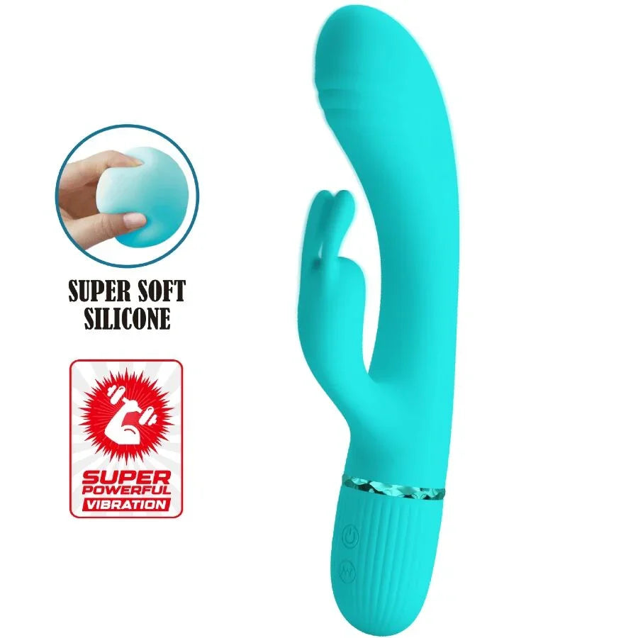 PRETTY LOVE - SCOCCO VIBRADOR RABBIT TURQUESA - Nuvica