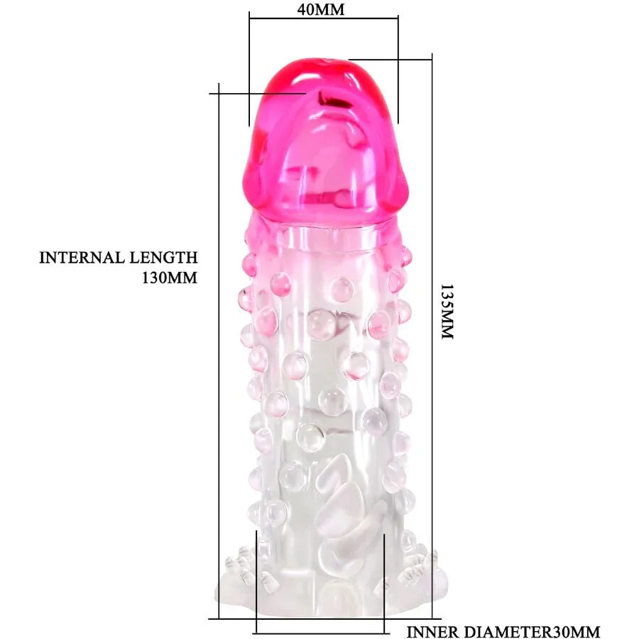 PRETTY LOVE - WILFORD FUNDA REALÍSTICA ALARGADORA CON RELIEVE PARA PENE ROSA - Nuvica